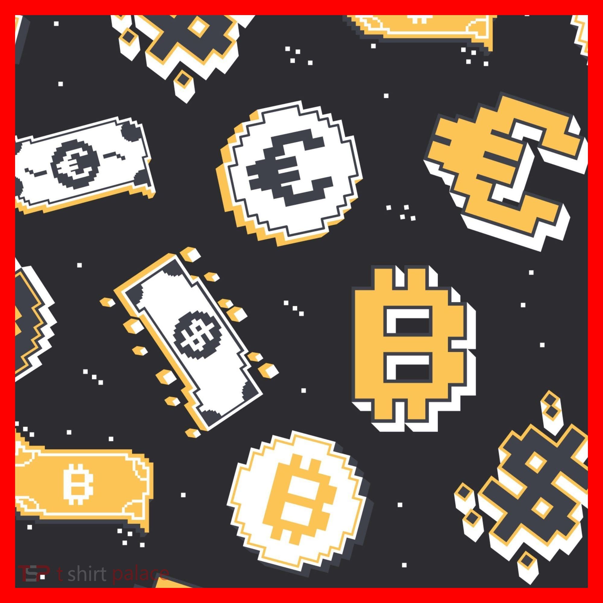 Bitcoin Money Currency Pixel Santa Hat
