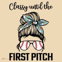 Baseball Mom Classy Until The First Pitch Messy Hair Tote Bag thumb 4