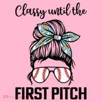 Baseball Mom Classy Until The First Pitch Messy Hair Coaster thumb 2