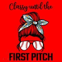 Baseball Mom Classy Until The First Pitch Messy Hair Santa Hat thumb 1