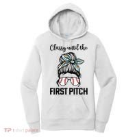 Baseball Mom Classy Until The First Pitch Messy Hair Women's Hoodie thumb 0
