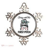 Baseball Mom Classy Until The First Pitch Messy Hair Ornament thumb 0