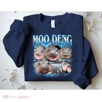 Blue Moo Deng Meme Hippo Funny Sweatshirt thumb 2