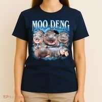 Blue Moo Deng Meme Hippo Funny T-Shirt thumb 4