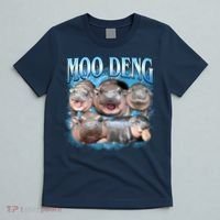 Blue Moo Deng Meme Hippo Funny T-Shirt thumb 5