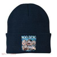 Blue Moo Deng Meme Hippo Funny Beanie thumb 0