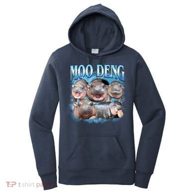 Blue Moo Deng Meme Hippo Funny Women's Hoodie