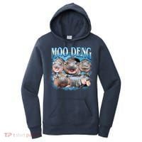 Blue Moo Deng Meme Hippo Funny Women's Hoodie thumb 0