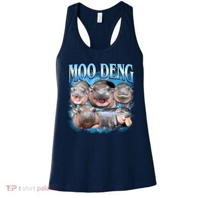 Blue Moo Deng Meme Hippo Funny Women's Tank Top