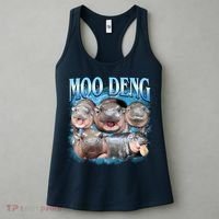 Blue Moo Deng Meme Hippo Funny Women's Tank Top thumb 3