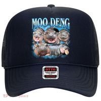 Blue Moo Deng Meme Hippo Funny Hat thumb 0