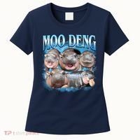 Blue Moo Deng Meme Hippo Funny Women's T-Shirt thumb 0