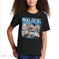 Blue Moo Deng Meme Hippo Funny Kids T-Shirt thumb 2