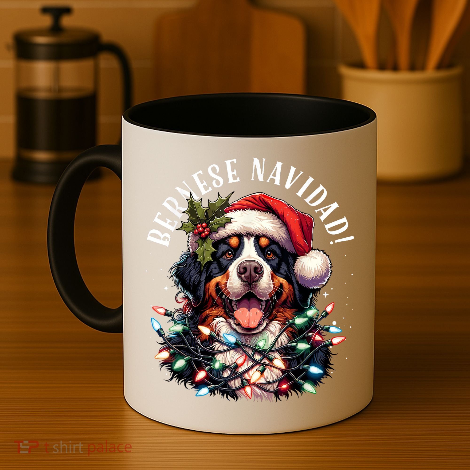 Bernese Mountain Dog Christmas Funny Bernese Navidad Berner Coffee Mug