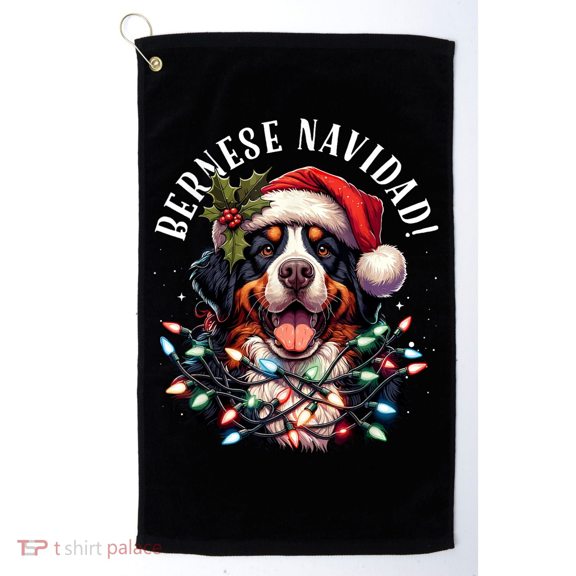Bernese Mountain Dog Christmas Funny Bernese Navidad Berner Golf Towel