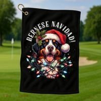 Bernese Mountain Dog Christmas Funny Bernese Navidad Berner Golf Towel thumb 1