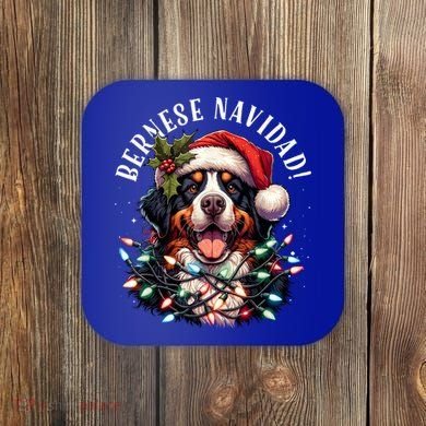 Bernese Mountain Dog Christmas Funny Bernese Navidad Berner Coaster