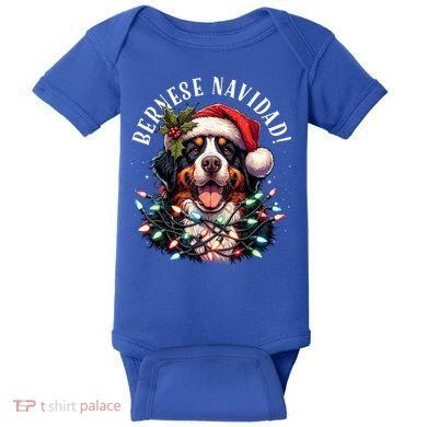 Bernese Mountain Dog Christmas Funny Bernese Navidad Berner Baby Bodysuit