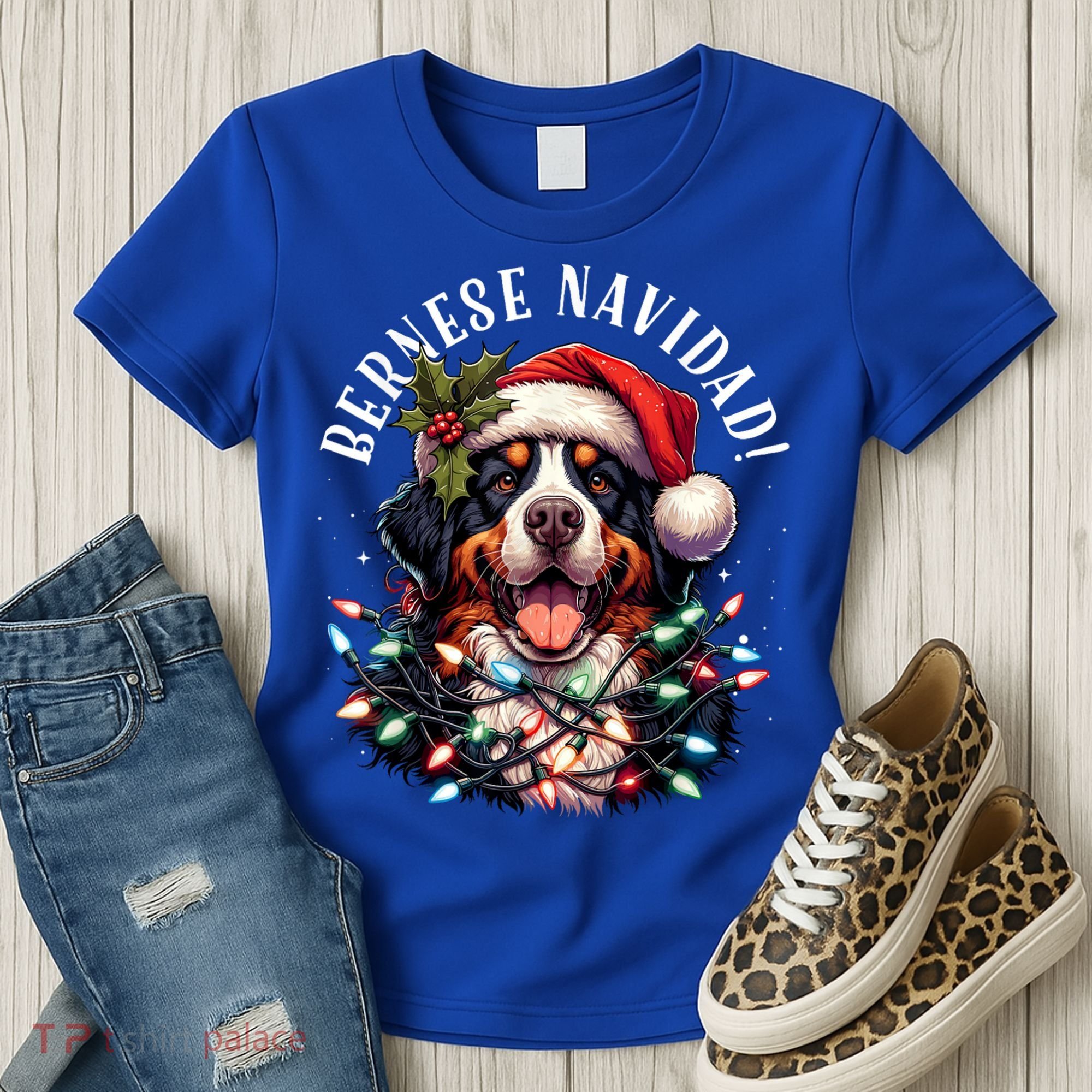 Bernese Mountain Dog Christmas Funny Bernese Navidad Berner Women's T-Shirt