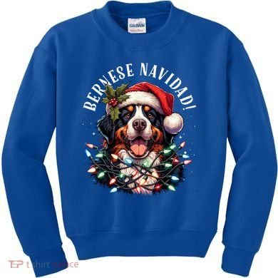 Bernese Mountain Dog Christmas Funny Bernese Navidad Berner Kids Sweatshirt