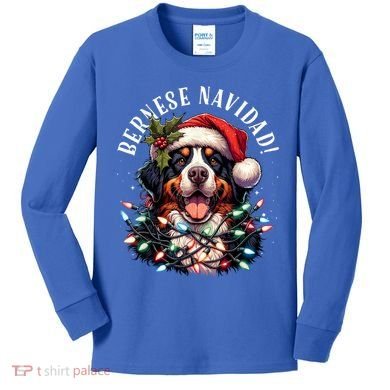 Bernese Mountain Dog Christmas Funny Bernese Navidad Berner Kids Long Sleeve Shirt