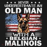 Belgian Malinois Dog Breed Never Underestimate An Old Man USA-Made Doggie Bandana thumb 2