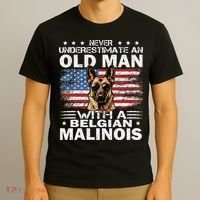 Belgian Malinois Dog Breed Never Underestimate An Old Man T-Shirt thumb 3