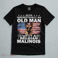 Belgian Malinois Dog Breed Never Underestimate An Old Man T-Shirt thumb 5