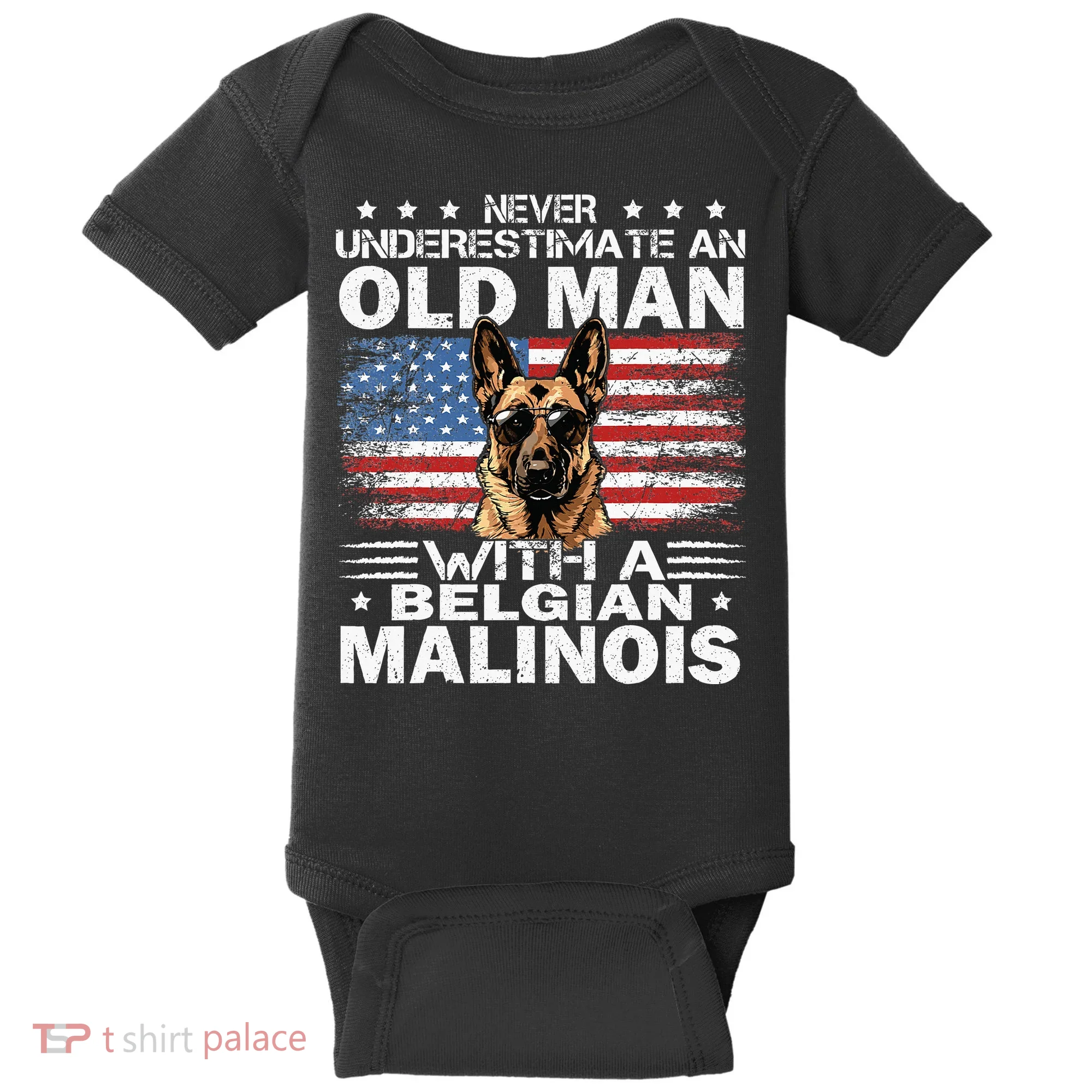 Belgian Malinois Dog Breed Never Underestimate An Old Man Baby Bodysuit