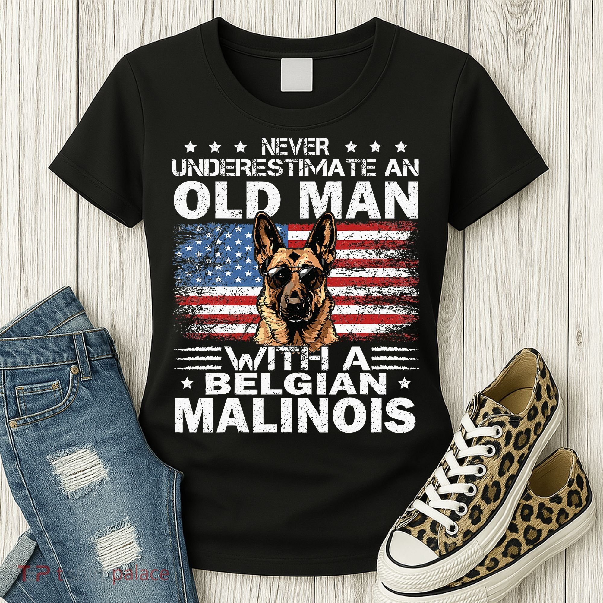 Belgian Malinois Dog Breed Never Underestimate An Old Man Women's T-Shirt