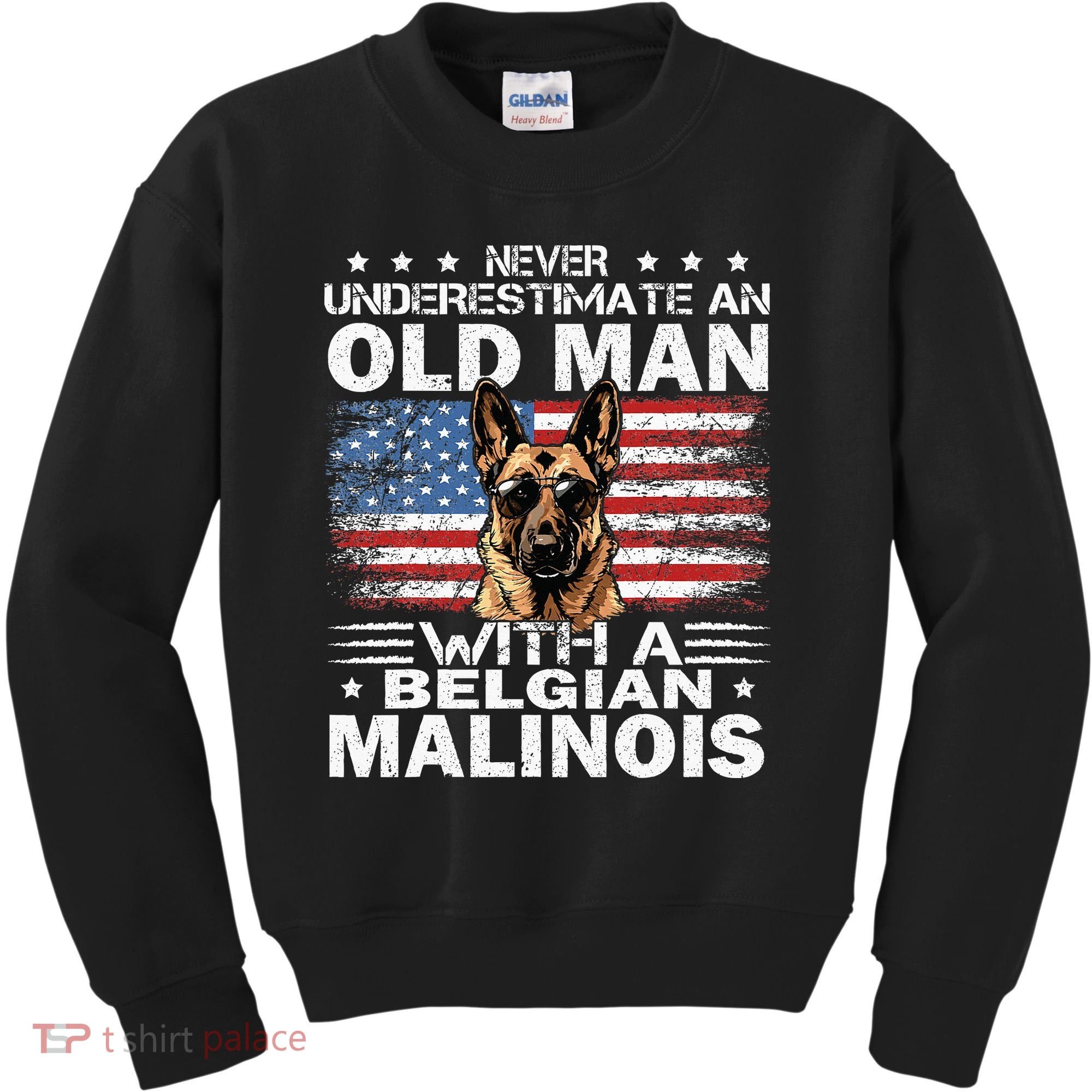Belgian Malinois Dog Breed Never Underestimate An Old Man Kids Sweatshirt