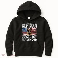 Belgian Malinois Dog Breed Never Underestimate An Old Man Kids Hoodie thumb 0