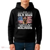 Belgian Malinois Dog Breed Never Underestimate An Old Man Kids Hoodie thumb 4