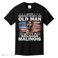 Belgian Malinois Dog Breed Never Underestimate An Old Man Kids T-Shirt thumb 0