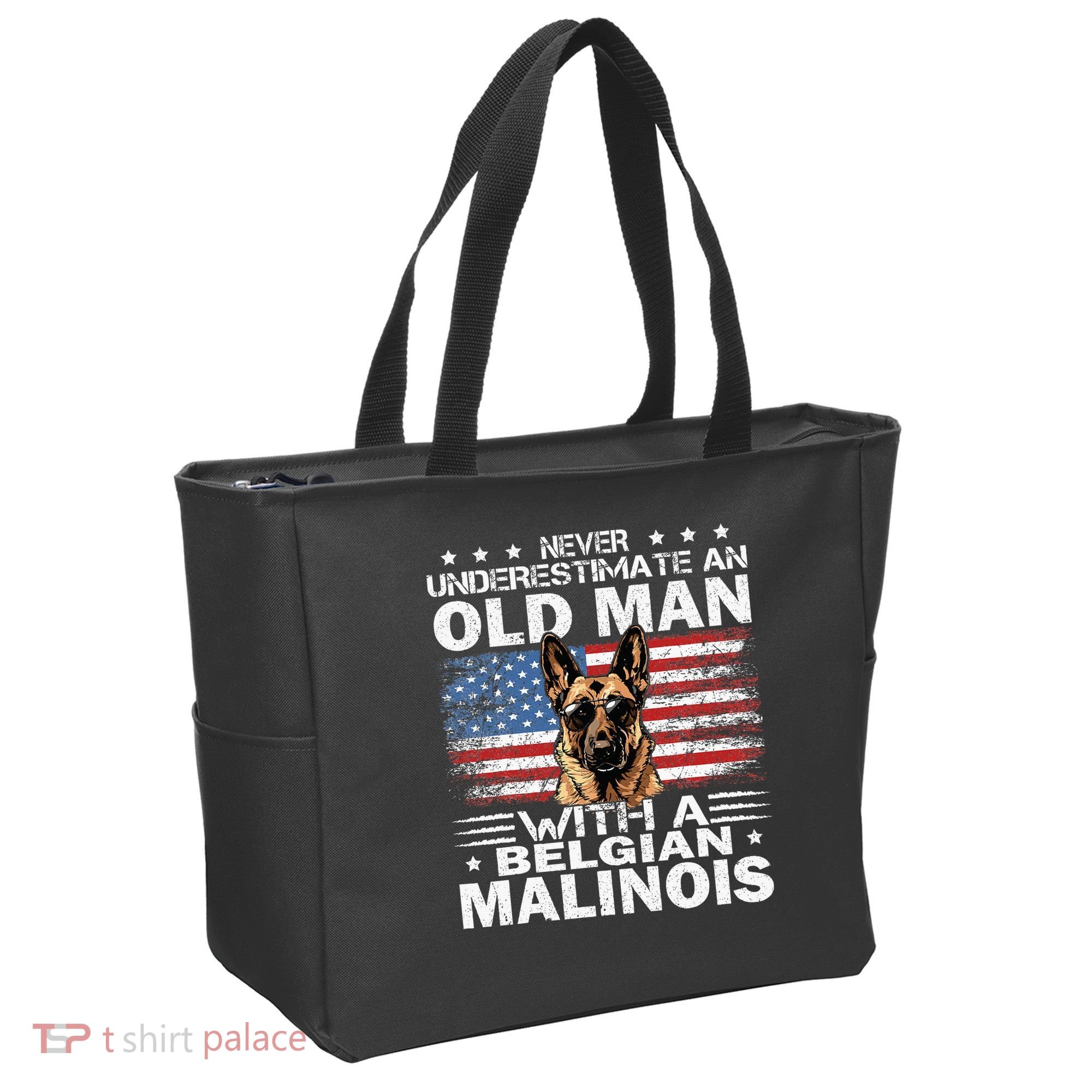Belgian Malinois Dog Breed Never Underestimate An Old Man Tote Bag