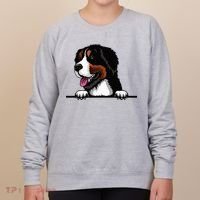 Bernese Mountain Dog Breed Popping Up Fun Dog Owner Women's Sweatshirt thumb 0