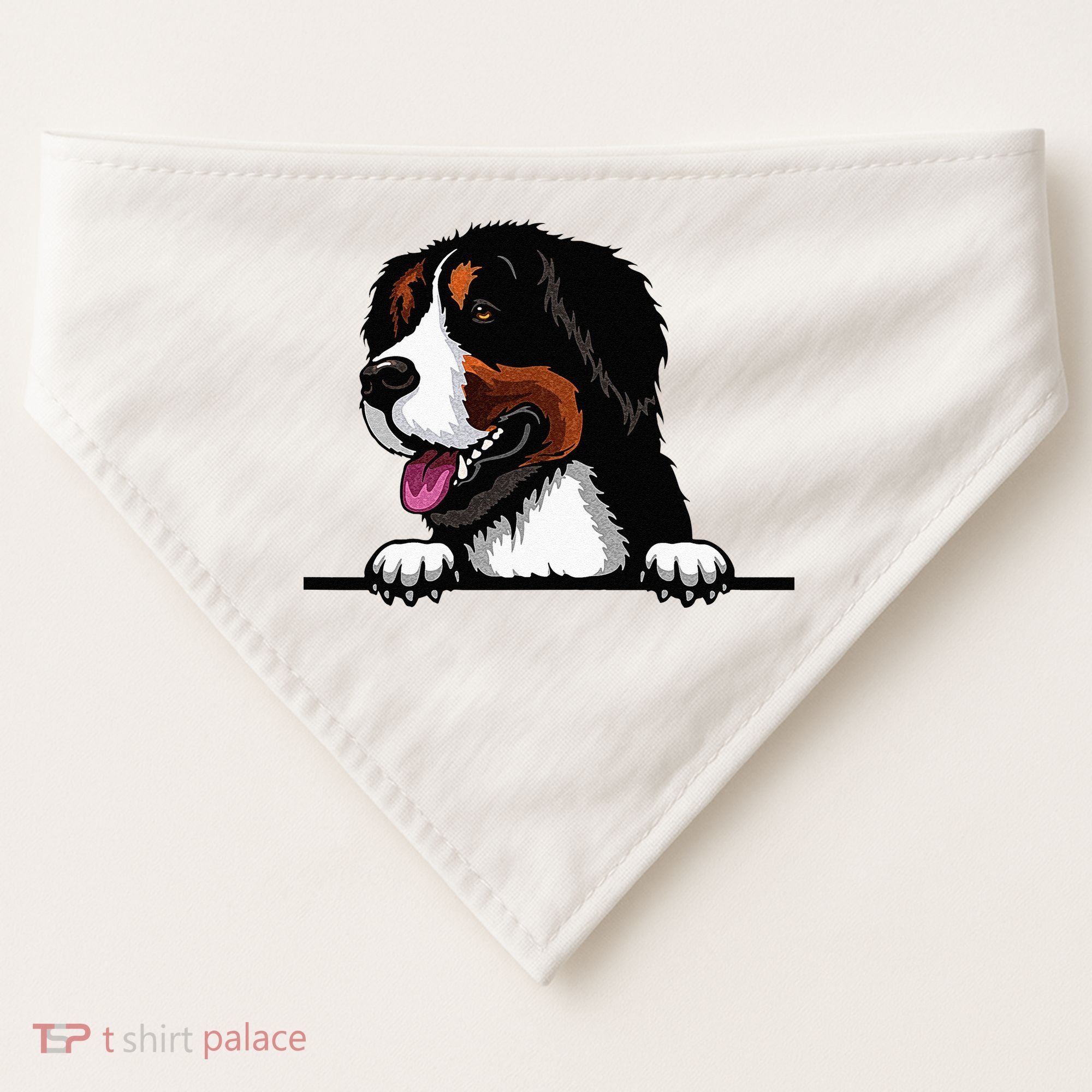 Bernese Mountain Dog Breed Popping Up Fun Dog Owner USA-Made Doggie Bandana