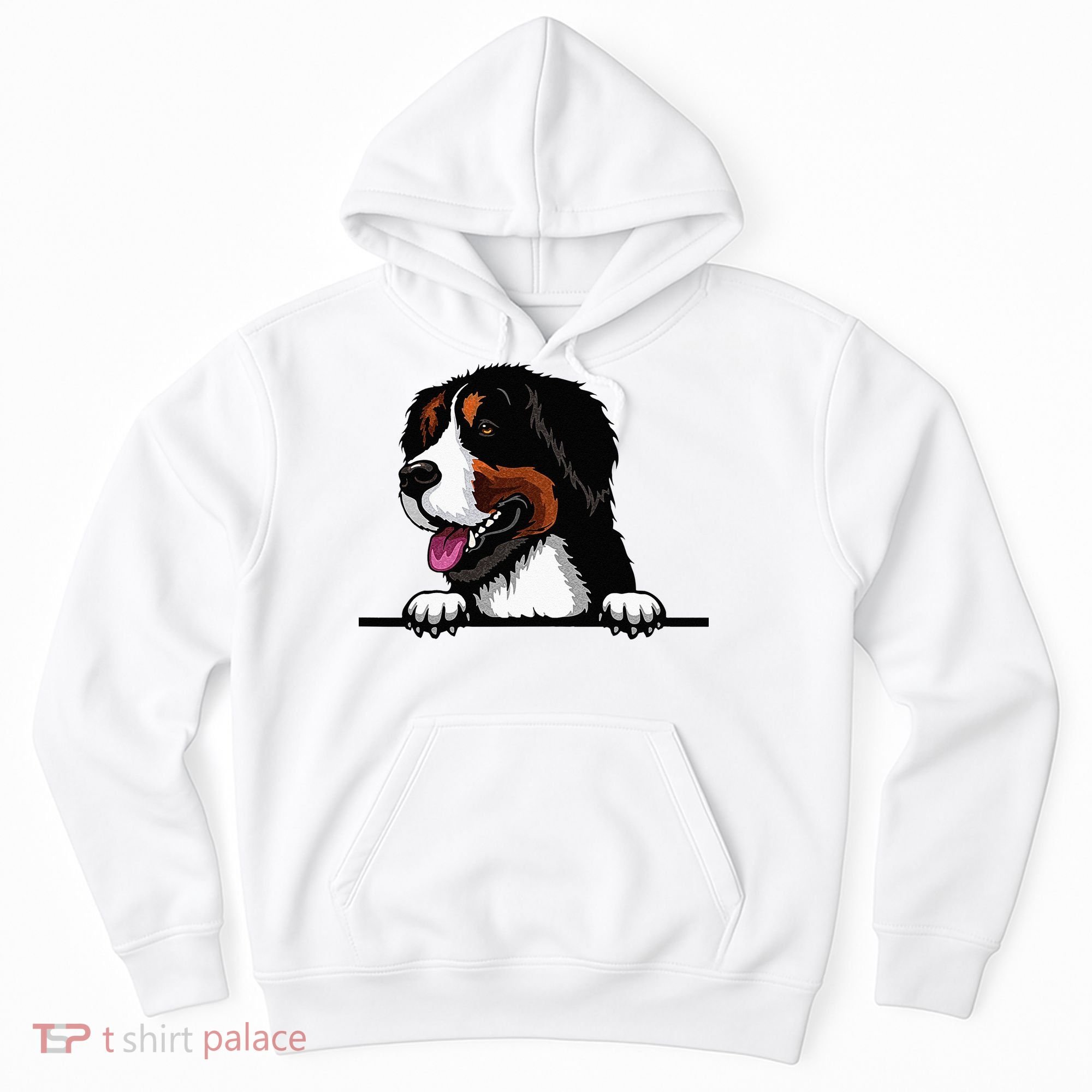 Bernese Mountain Dog Breed Popping Up Fun Dog Owner Hoodie