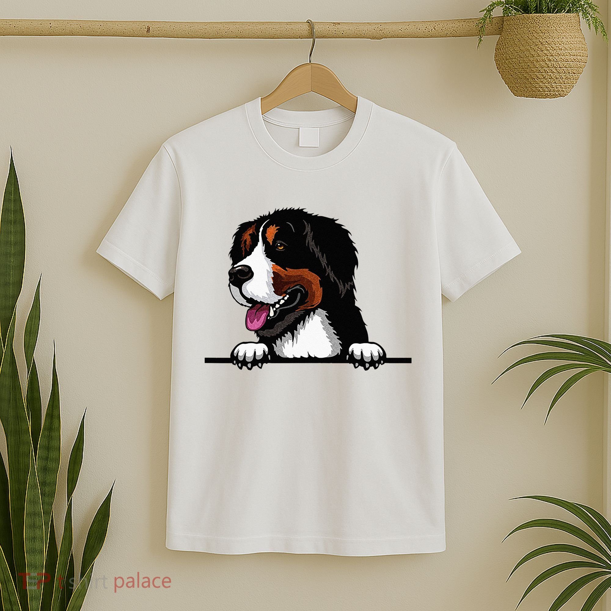 Bernese Mountain Dog Breed Popping Up Fun Dog Owner T-Shirt