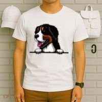 Bernese Mountain Dog Breed Popping Up Fun Dog Owner T-Shirt thumb 6