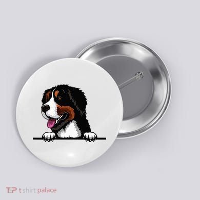 Bernese Mountain Dog Breed Popping Up Fun Dog Owner Button