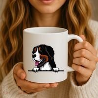 Bernese Mountain Dog Breed Popping Up Fun Dog Owner Coffee Mug thumb 3