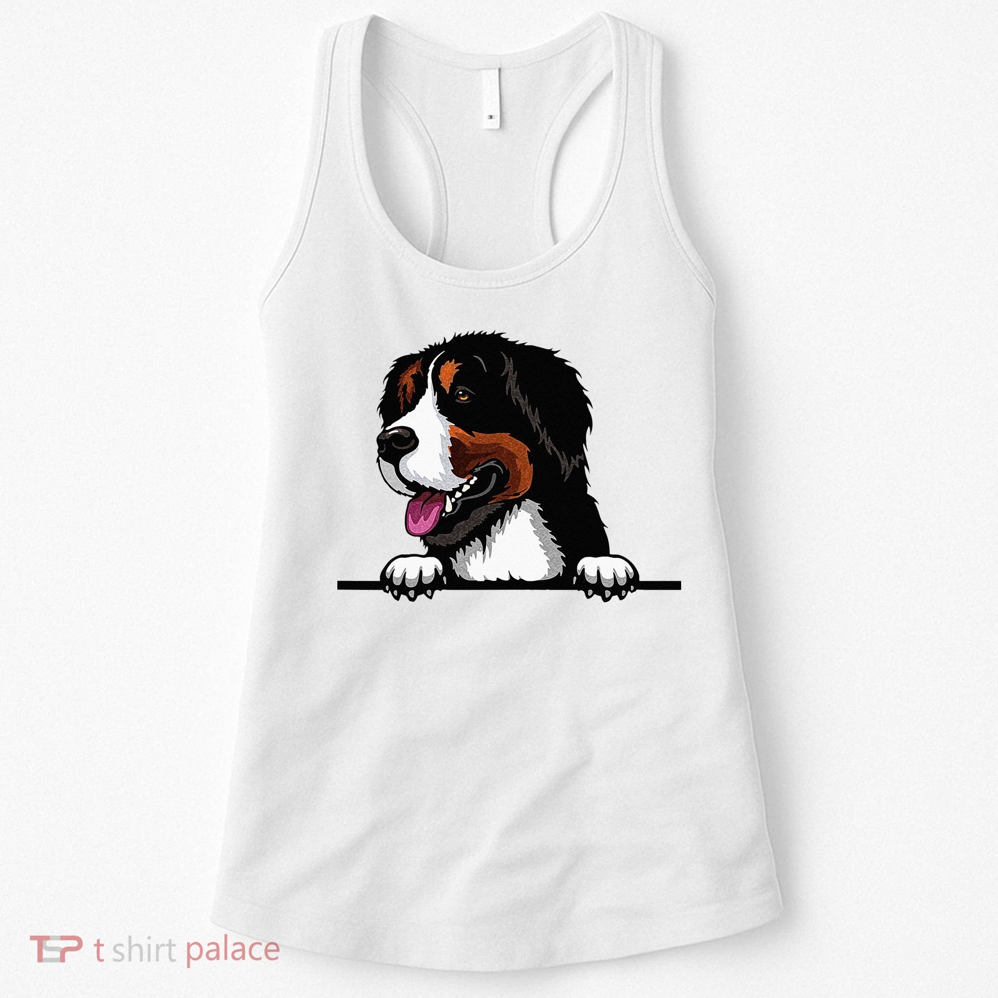 Bernese Mountain Dog Breed Popping Up Fun Dog Owner Women's Tank Top
