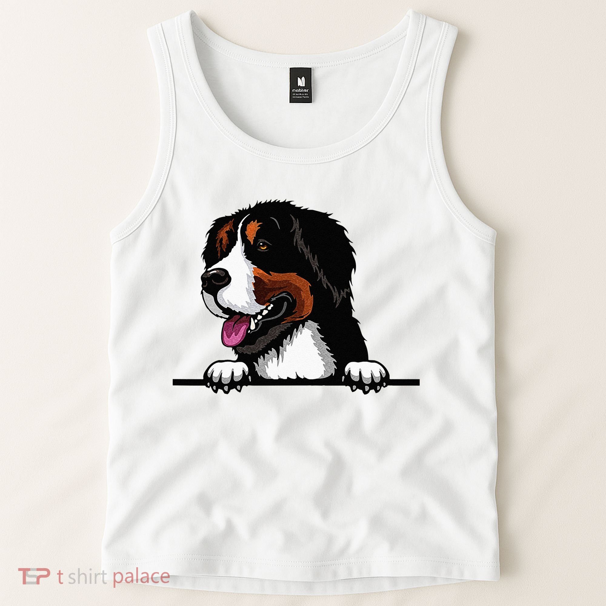 Bernese Mountain Dog Breed Popping Up Fun Dog Owner Tank Top