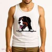 Bernese Mountain Dog Breed Popping Up Fun Dog Owner Tank Top thumb 3