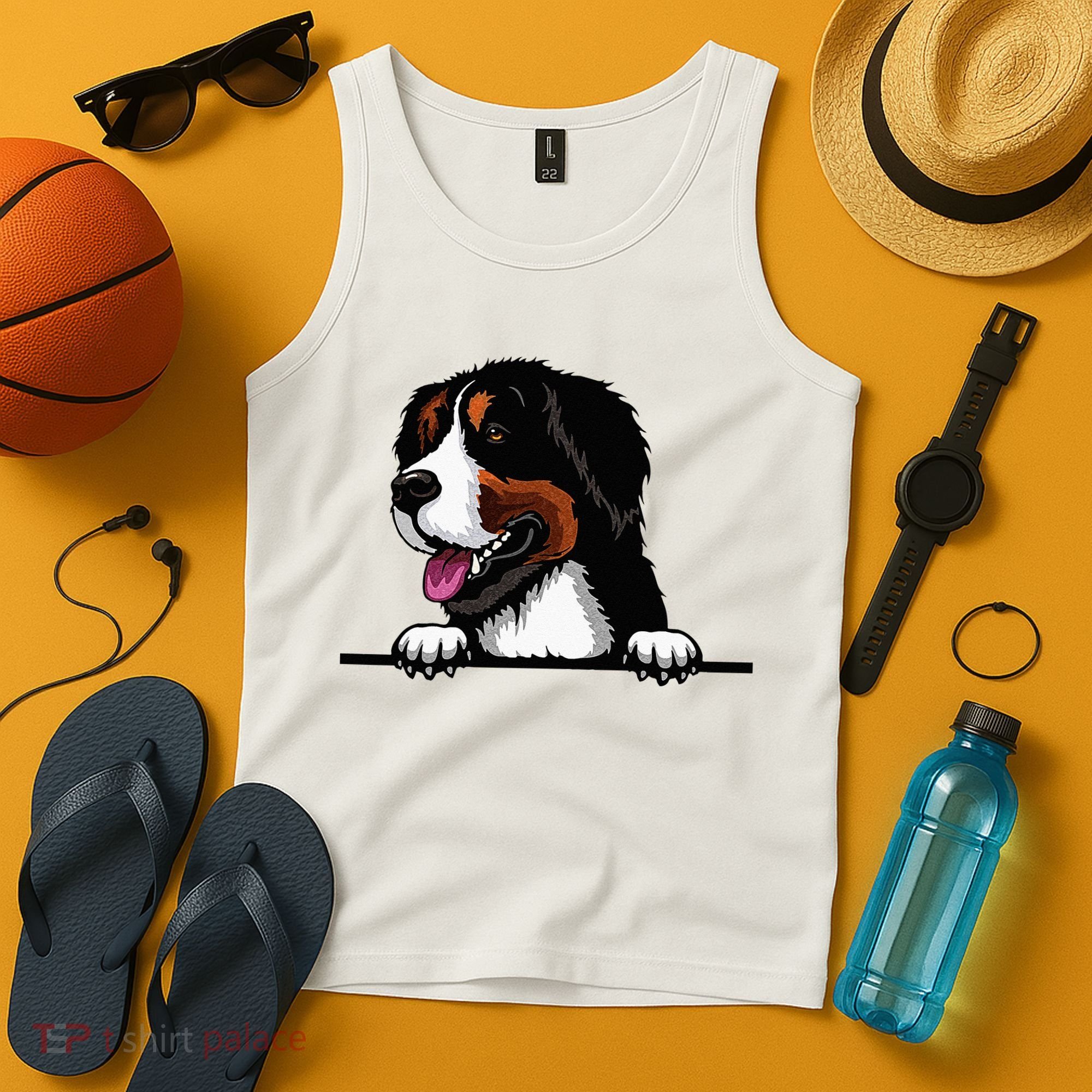 Bernese Mountain Dog Breed Popping Up Fun Dog Owner Tank Top