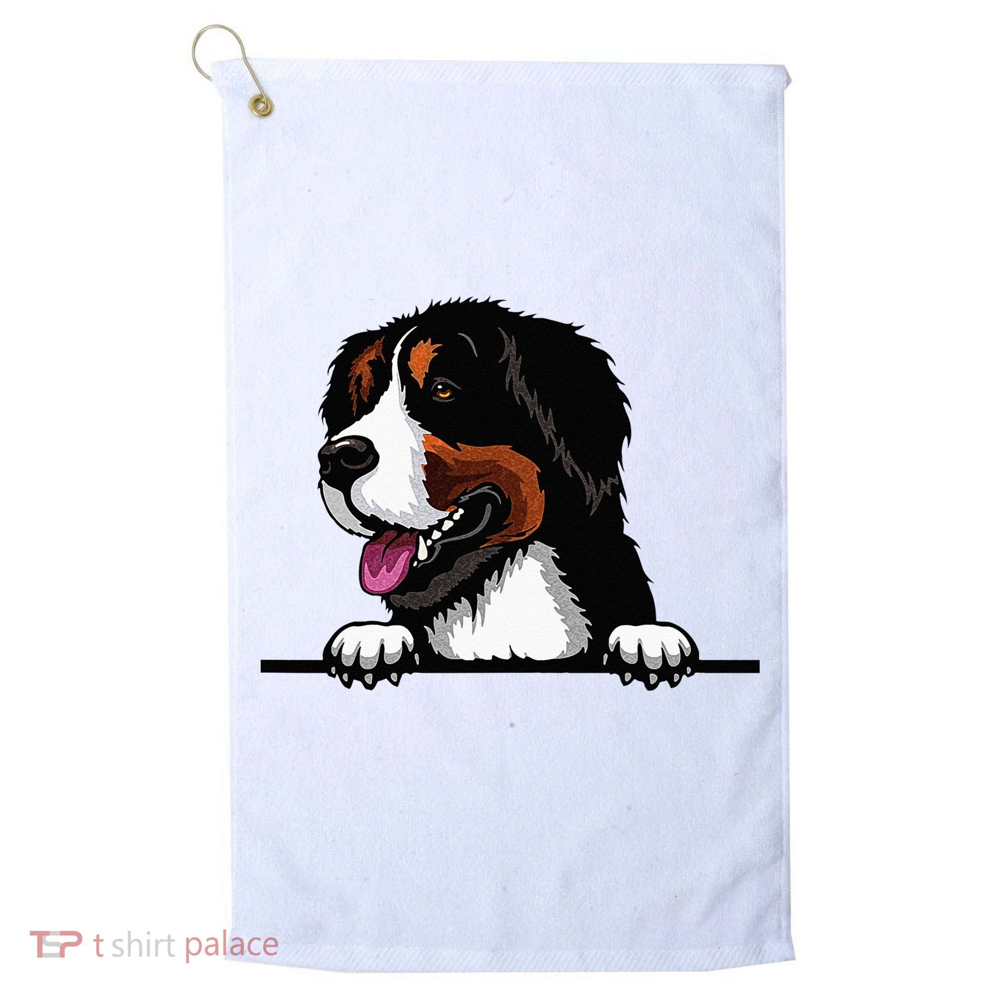 Bernese Mountain Dog Breed Popping Up Fun Dog Owner Golf Towel