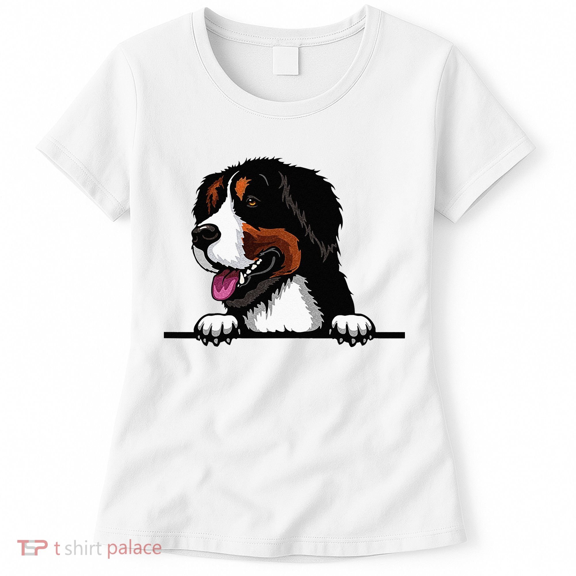 Bernese Mountain Dog Breed Popping Up Fun Dog Owner Women's T-Shirt