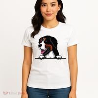 Bernese Mountain Dog Breed Popping Up Fun Dog Owner Women's T-Shirt thumb 4