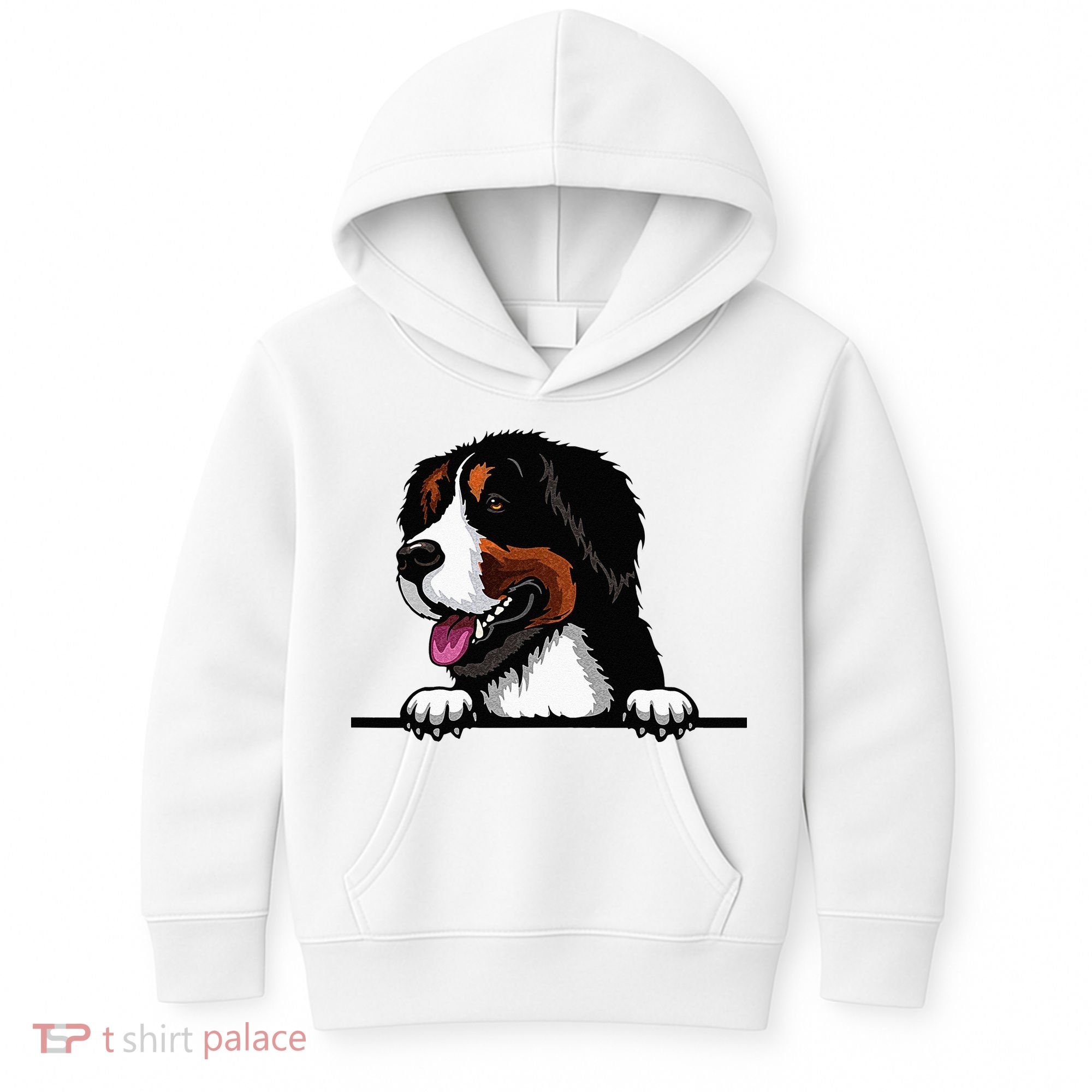 Bernese Mountain Dog Breed Popping Up Fun Dog Owner Kids Hoodie